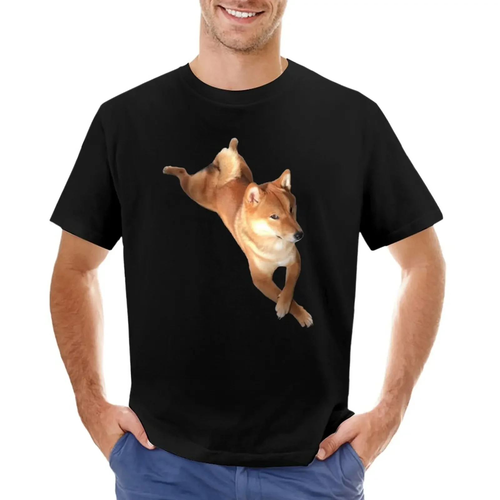 Posing Shibe T-Shirt summer tops blanks blacks shirts graphic tees black t shirts for men