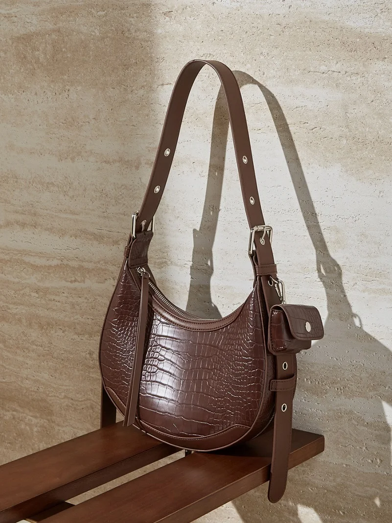 

Женские сумки-полумесяцы из 100% натуральной кожи, модные женские сумки через плечо, ретро-сумки для женщин.