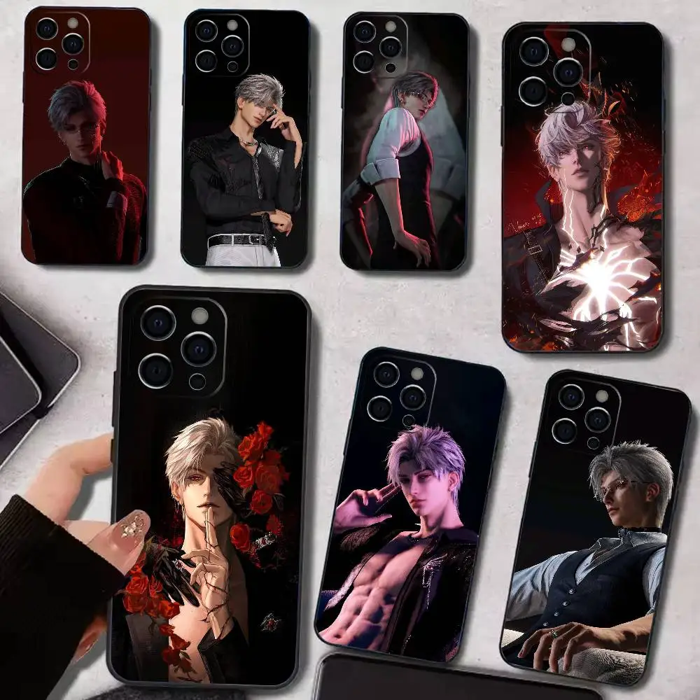 

S-Sylus Love and Deep Space Phone Case For iPhone 17,16,15,14,13,12,11 Plus,Pro Max,Soft Silicone Black Cover