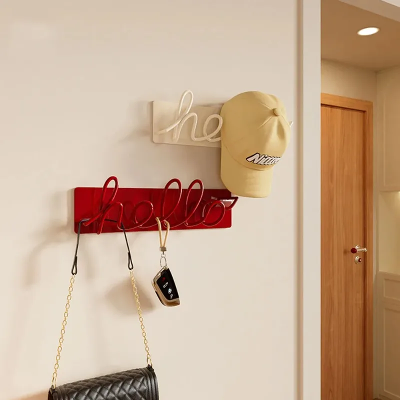 No Drill Minimalist Iron Wall Mounted Coat Hook, Multi-Purpose Hanger for Towel Key Scarf, Entryway Home Storage Organizer