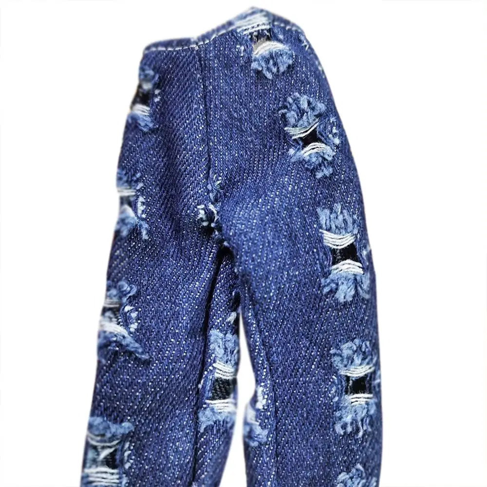 Neue Mode Floral Jeans Leder Hosen Casual Trägt Kleidung Multistyles Hosen für 11,5 "1/6 BJD Puppen Zubehör