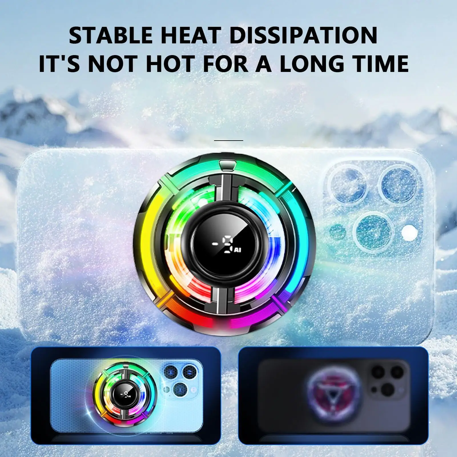 

Кулер для сотового телефона, портативный кулер для мобильного телефона с магнитом, умный контроль температуры, аксессуары для охлаждения мобильного телефона для записи