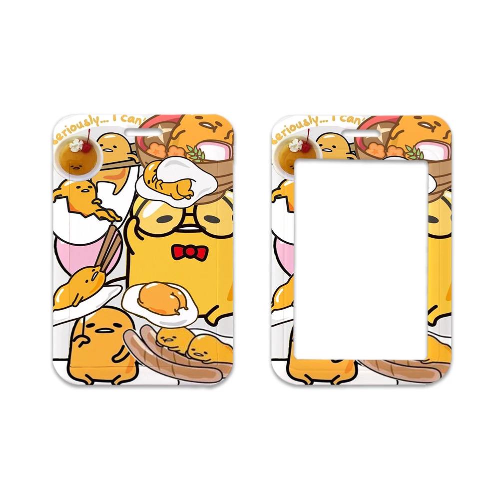 Sanrio Gudetama Card Holder Lazy Egg Student Lanyard PVC Waterproof and Degaussing Card Storage Protective Card Badge