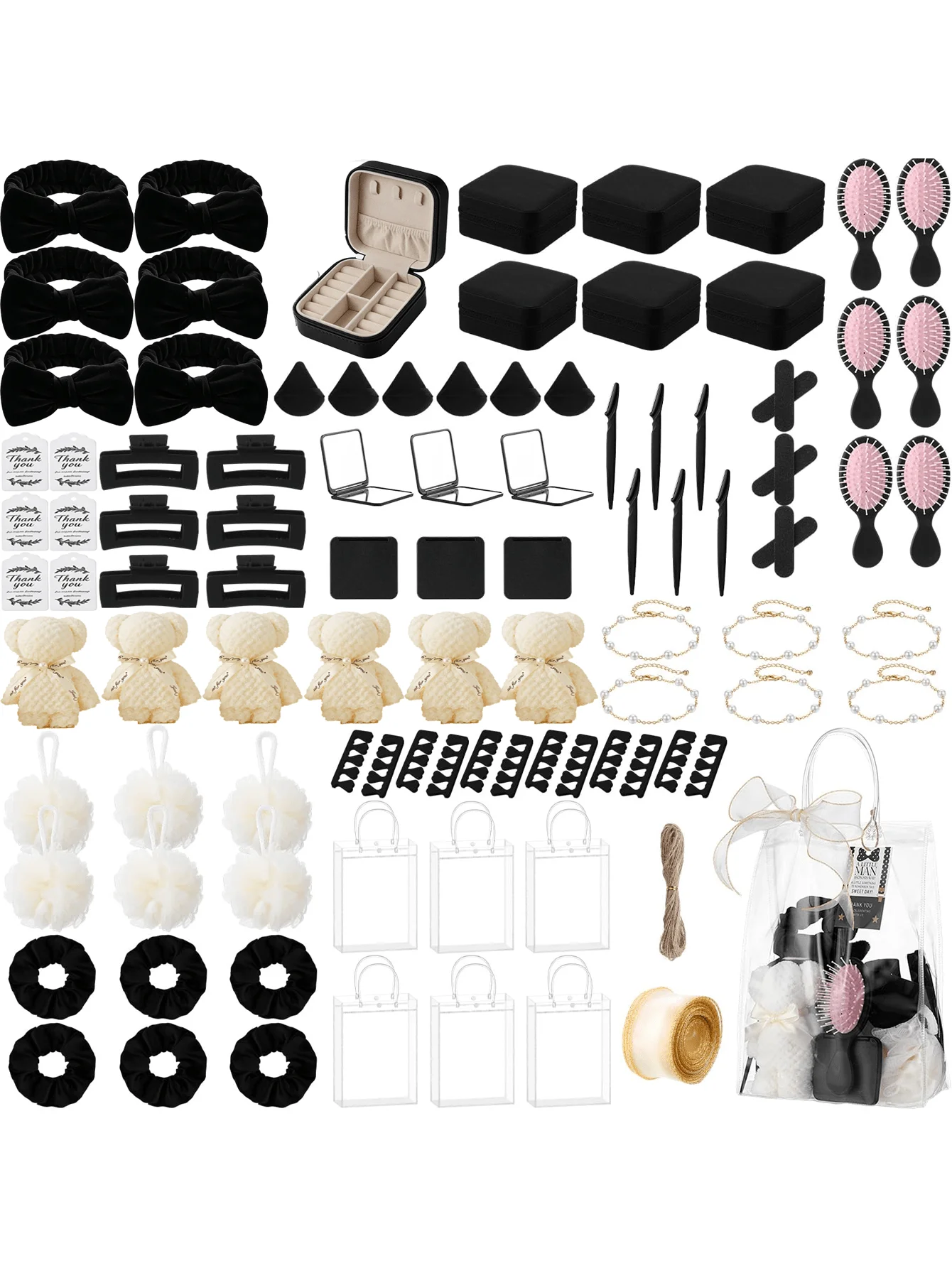 92Pcs Wedding Bridal Gift Set, Includes Headbands, Jewelry Boxes, Gift Bags & Beauty Accessories, Baby Shower Favors, Game Winne