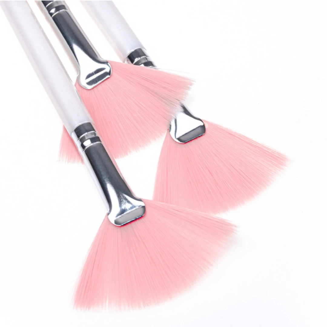 1PCS high-quality pink face acid fan shaped facial mask brush beauty salon skin essence liquid fan shaped brush DIY tool soft