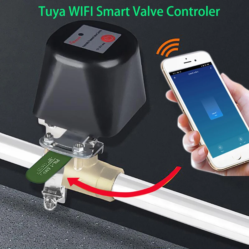 Tuya-Système de protection contre les fuites d'eau, vanne de manipulation intelligente, capteur d'eau WiFi, protection contre les fuites d'eau, 1/2 