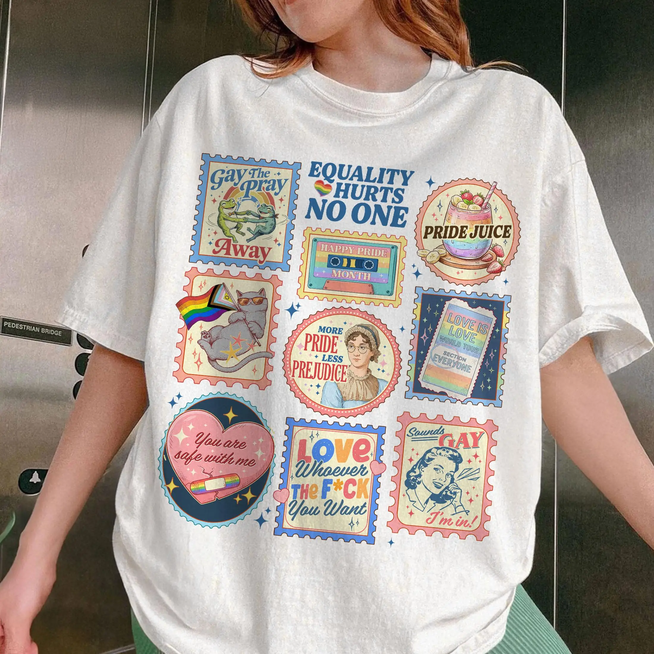 Pride Month LGBTQ Stamps Shirt, You Are Safe with Me Social Justice Tshirt, Pride Flag T-shirt, Gay The Pray Away