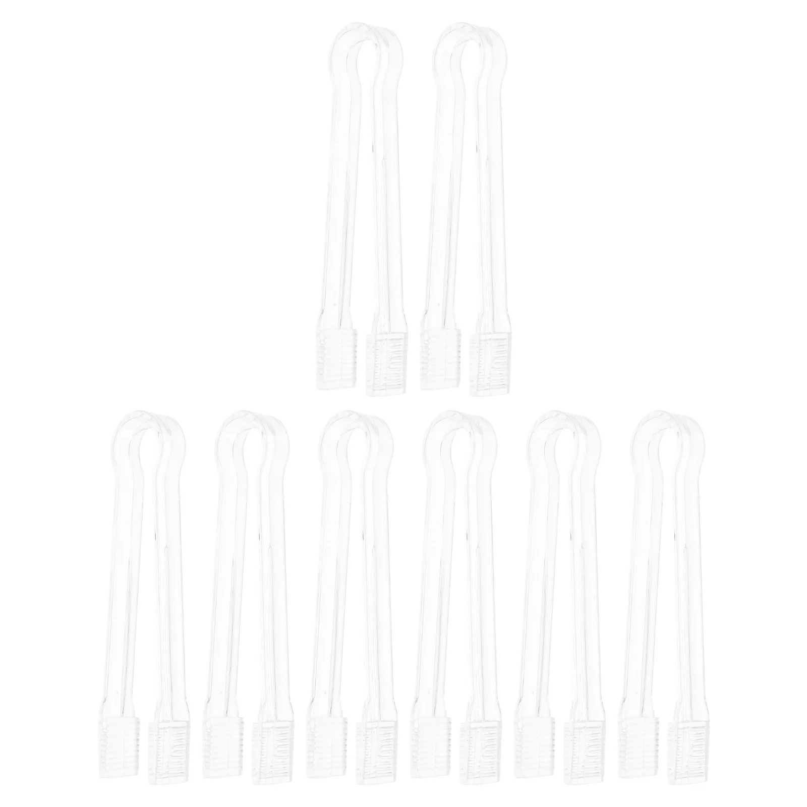 

8Pcs Transparent Kitchen Tongs Easy to Clean Plastic Utensil for Buffet Catering Bbq Dessert Appetizer Salad Serving