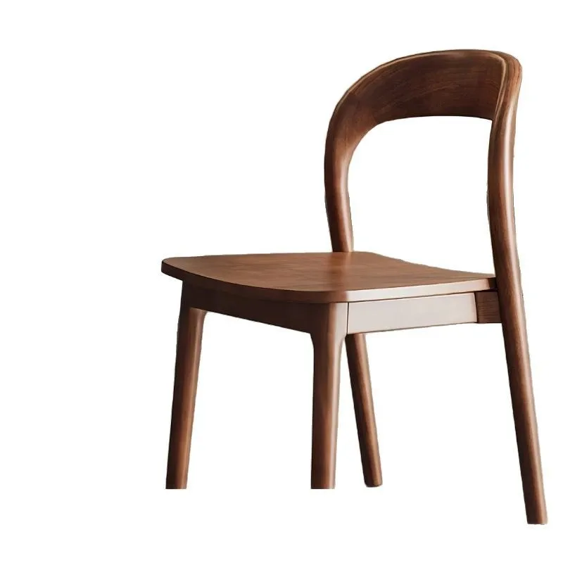 

Solid wood dining table chair household dining chair log casual back chair restaurant dining stool Nordic negotiation desk chair