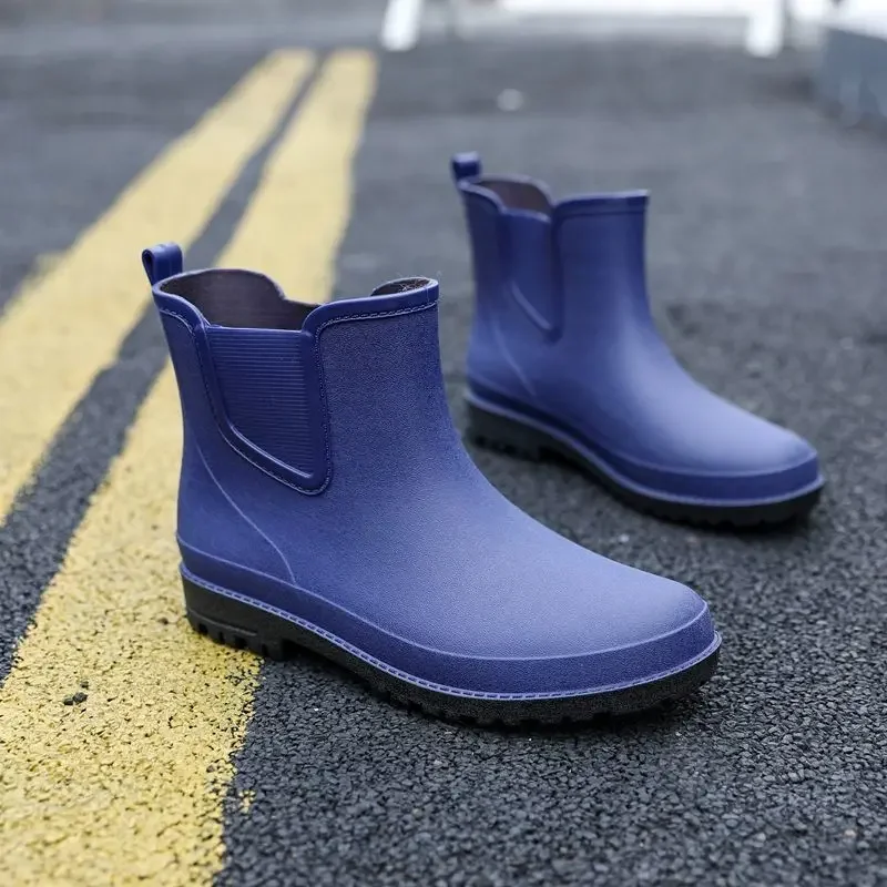 Botas de lluvia para hombre, cocina corta, Chef negro, cocina, zapatos de invierno para hombre, tobillo cálido, bajo, impermeable y antideslizante, moda de alta calidad