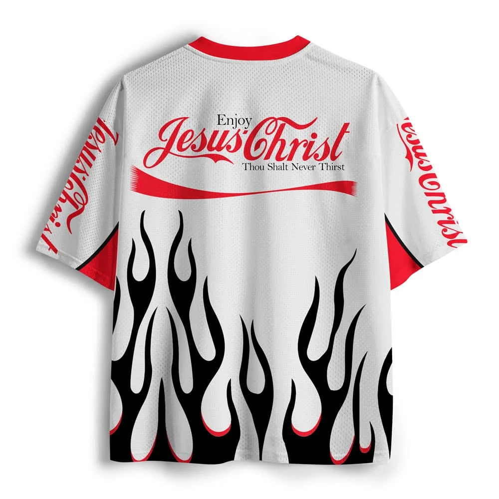 Women's V-neck Short Sleeved T-shirt Y2K Flame Jesus Letter Print Loose Streetwear Casual Hip-hop, Suitable for Daily Wear