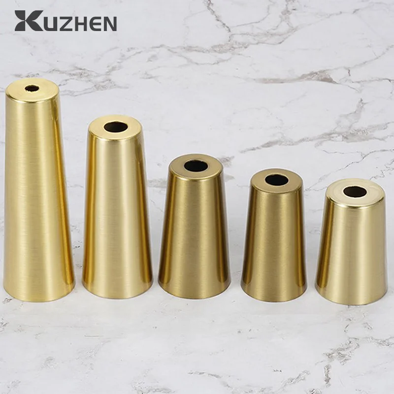 Furniture Iron Foot Cover Copper Tip Brushed Brass Table Chair Cylinder/Conical Cap Protector Bottom Safety Mat Bottom Safe Pad