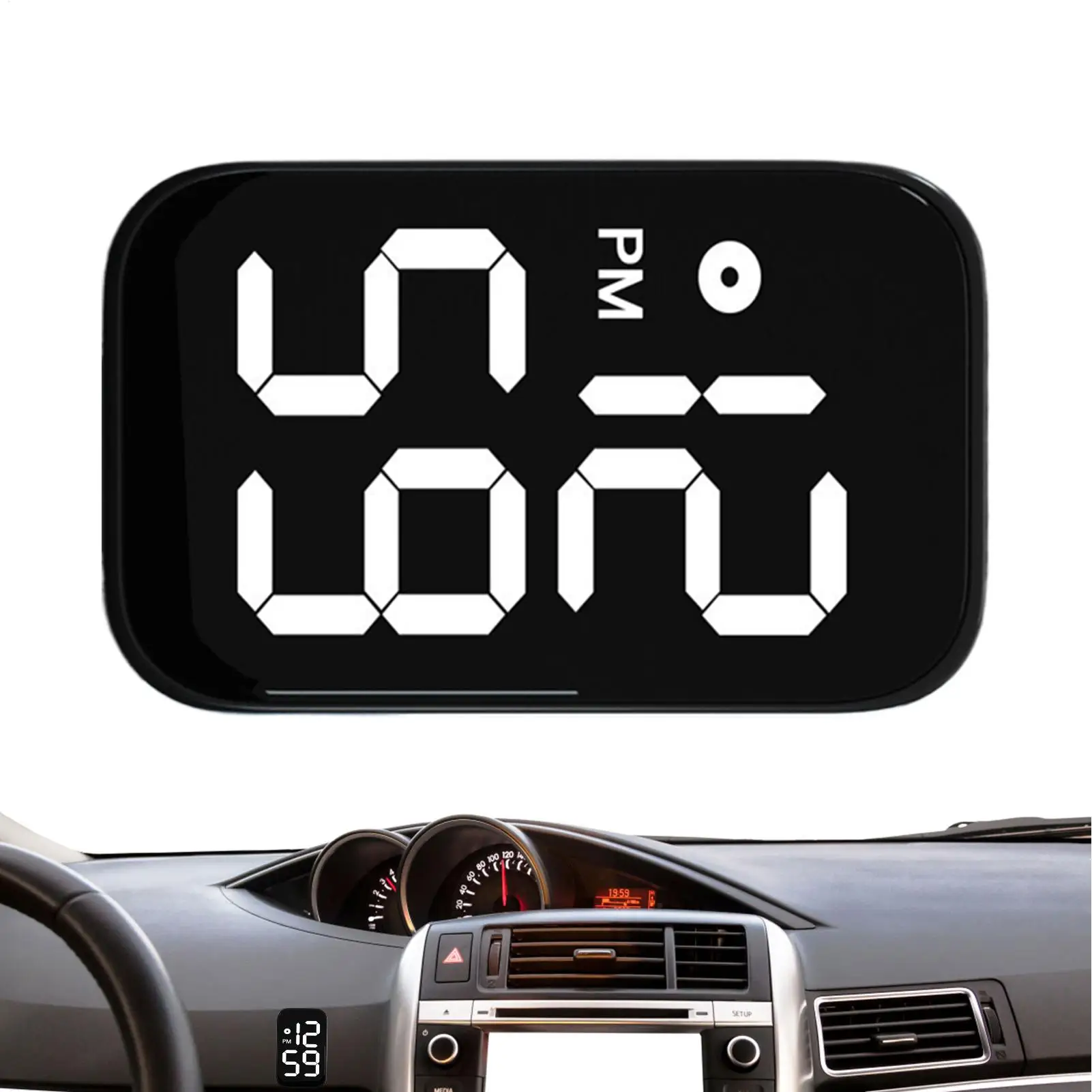 Car Clock Waterproof Luminous Vehicle Watch LED Screen Stick on Clock for Car Dashboard Interior Motorcycle Boat Bike Truck Home