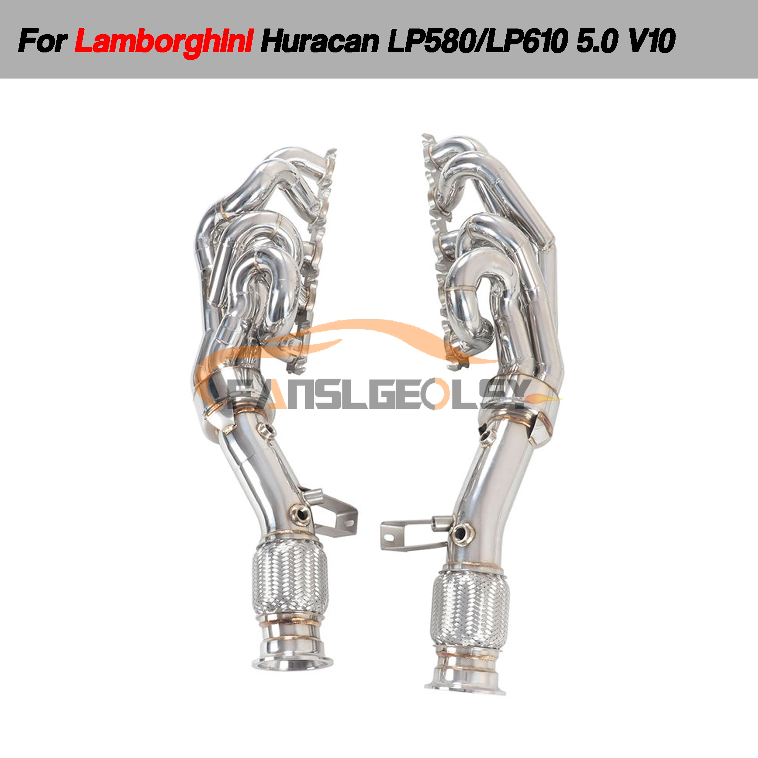 Fanslgeolsy Stainless Steel Exhaust Manifold Performance System Parts For Lamborghini Huracan LP580 LP610 5.0 V10 2014+ Tuning