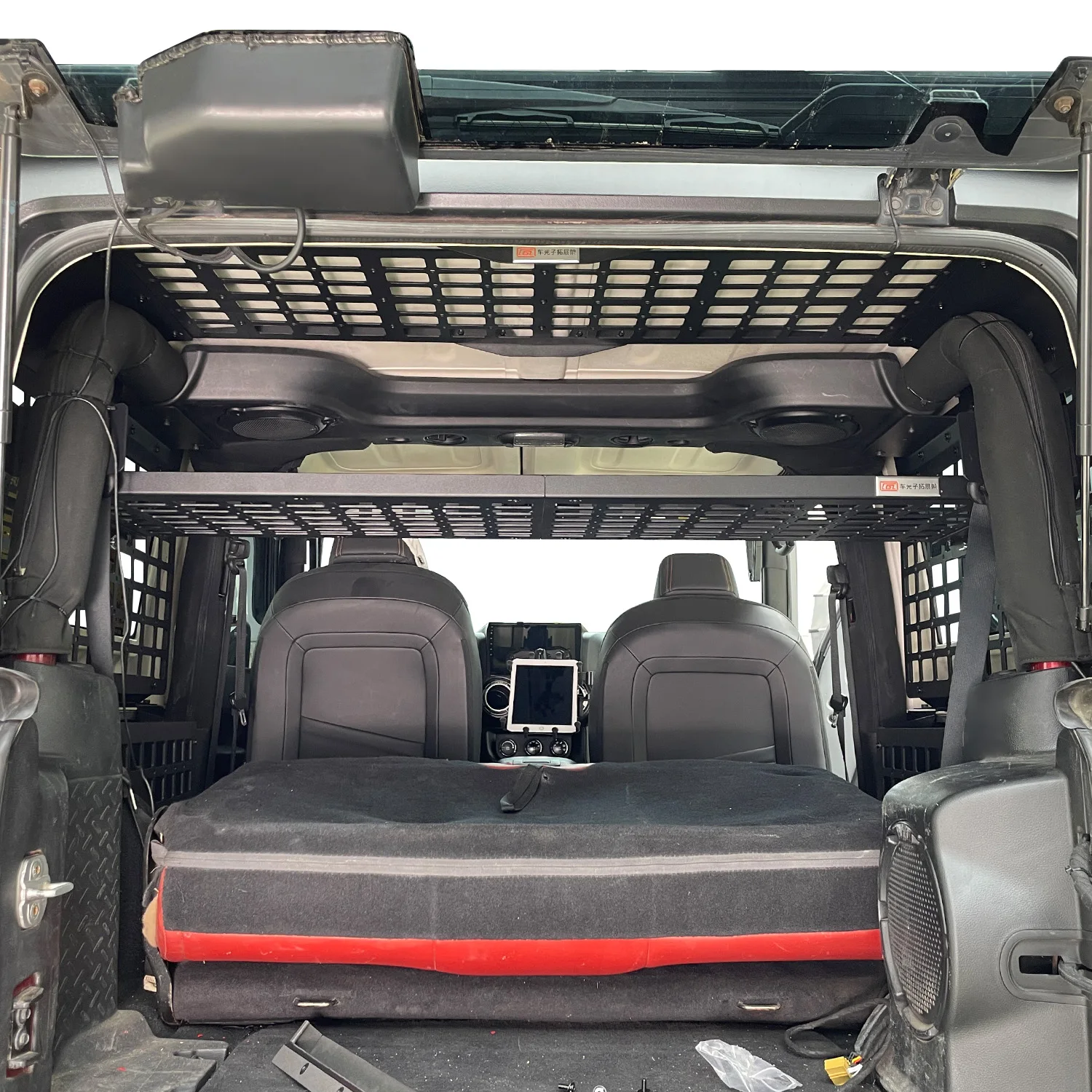 CGZ لسيارة جيب رانجلر JK 2dr 2007-2017 لوحة مولي رف خلفي لصندوق السيارة لوحة السقف رفوف Debri منظمو البضائع 1 مجموعة