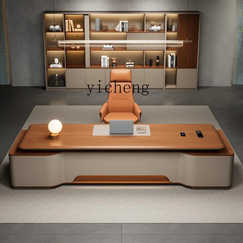 Yz-10 Desk Boss Table Light Luxury Atmosphere President Table Office Furniture Desk Manager Table And Chair Combination