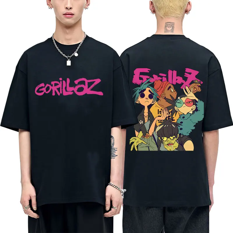 

Gorillaz Band T-shirt Summer Men Women Hip Hop Fashion Oversized Streetwear Men's Gothic Rock Alternative Short Sleeve T Shirts
