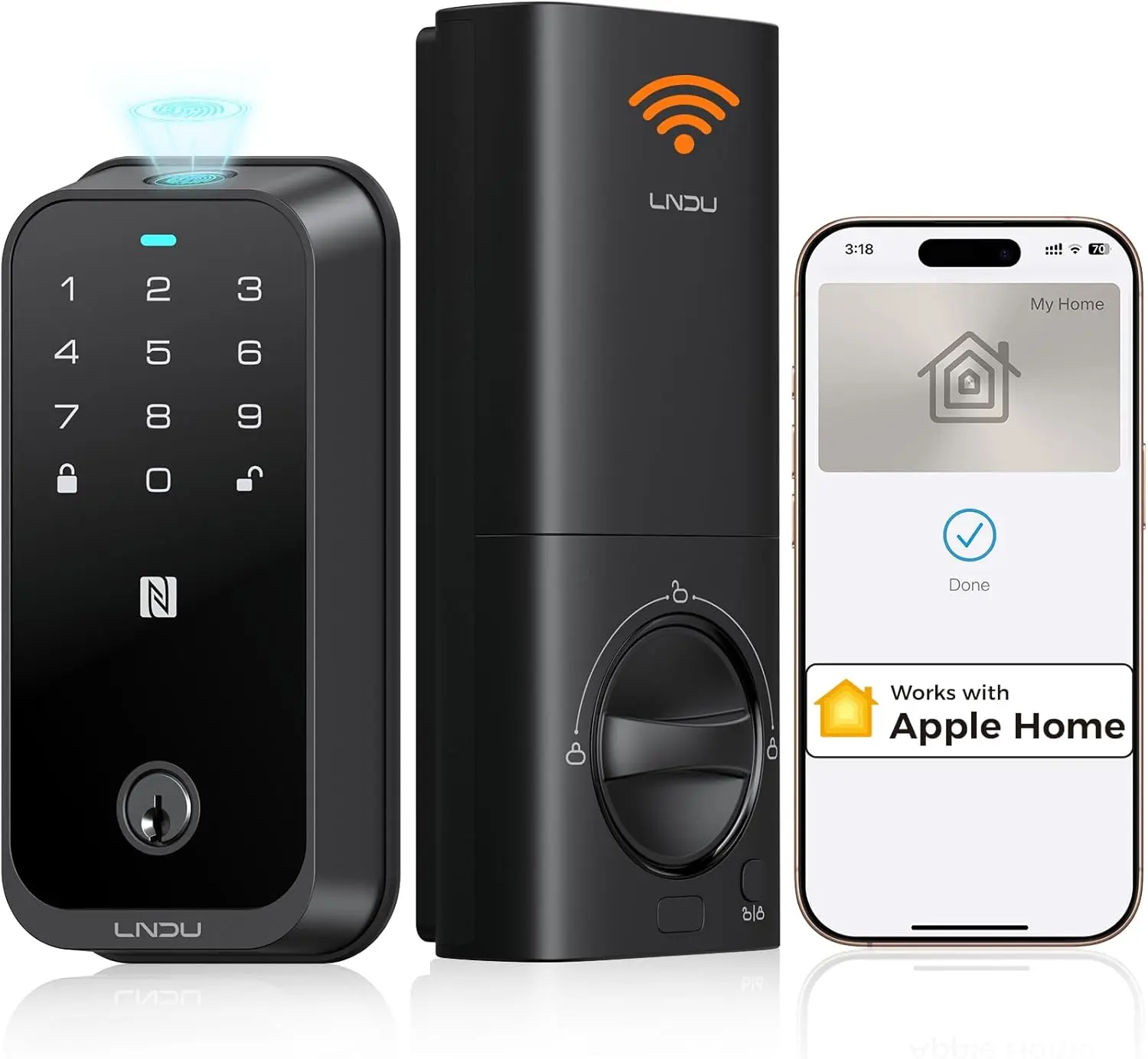 

Smart Door Lock with Fingerprint & App Control, No Hub Needed, Keyless Entry, Auto Lock, Alexa Compatible