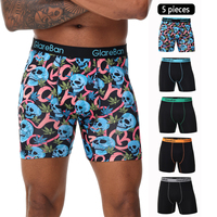 5pcs Set Mid-Long Boxer Shorts Halloween Underwear Male Underpants for Men Homme Boxershorts Slips Soft Panties Brand Sexy