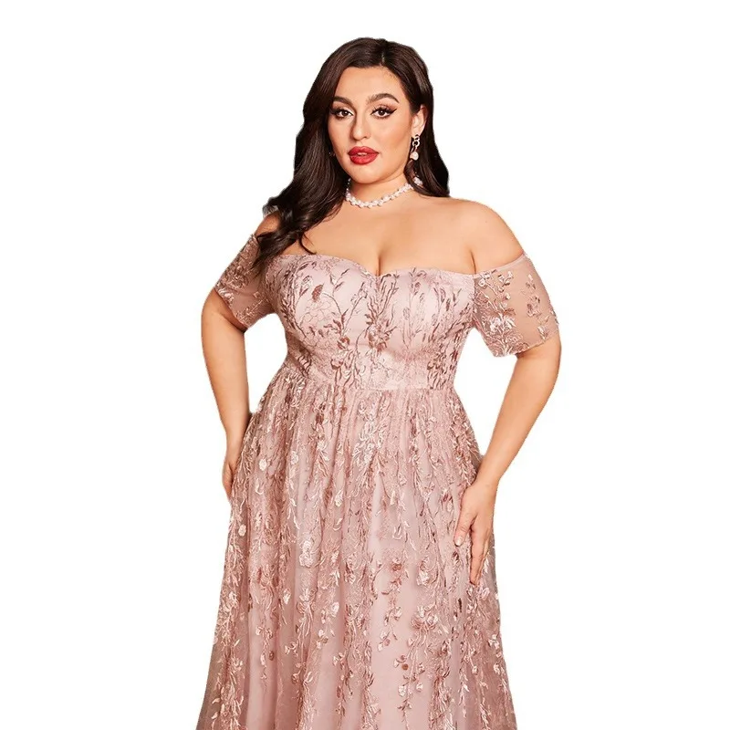 Seksowna suknia panny młodej z odkrytymi ramionami i wróżkowym urokiem na zaręczyny, nowy duży rozmiar, który wyszczupla