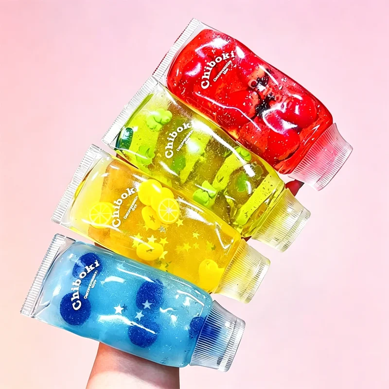 Juguete Antiestrés de Gelatina Transparente con Cuentas de Frutas en Tubo, Estilo Chiboki, para Aliviar el Estrés y la Descompresión