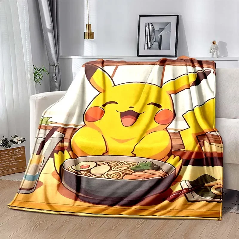 Pokémon Stitch Pikachu Print Soft Fluffy Throw Marvel Blanket King Size Luxury Winter and Baby Custom Made Children Grade Gift