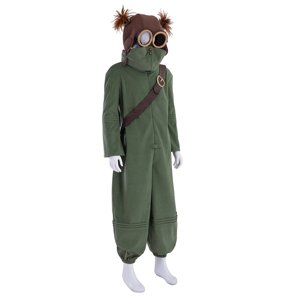 Game Little Nightmares 3 ALONE Cosplay Costume Alone Uniform Suit Unisex Green Jumpsuit Hat Glasses Halloween Carnival Outfits