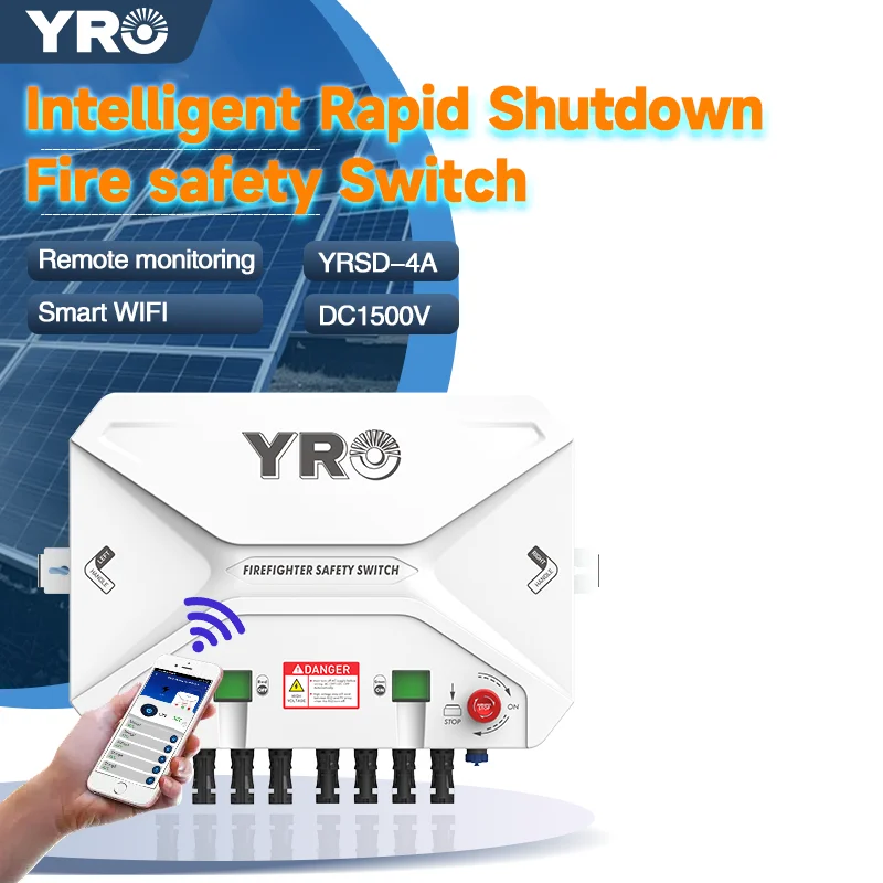 

WiFi Solar Rapid Shutdown Switch Firefighter Safety Switch for Solar Panel Array 1000V DC 1500V DC Isolator Switch 3-4 Strings