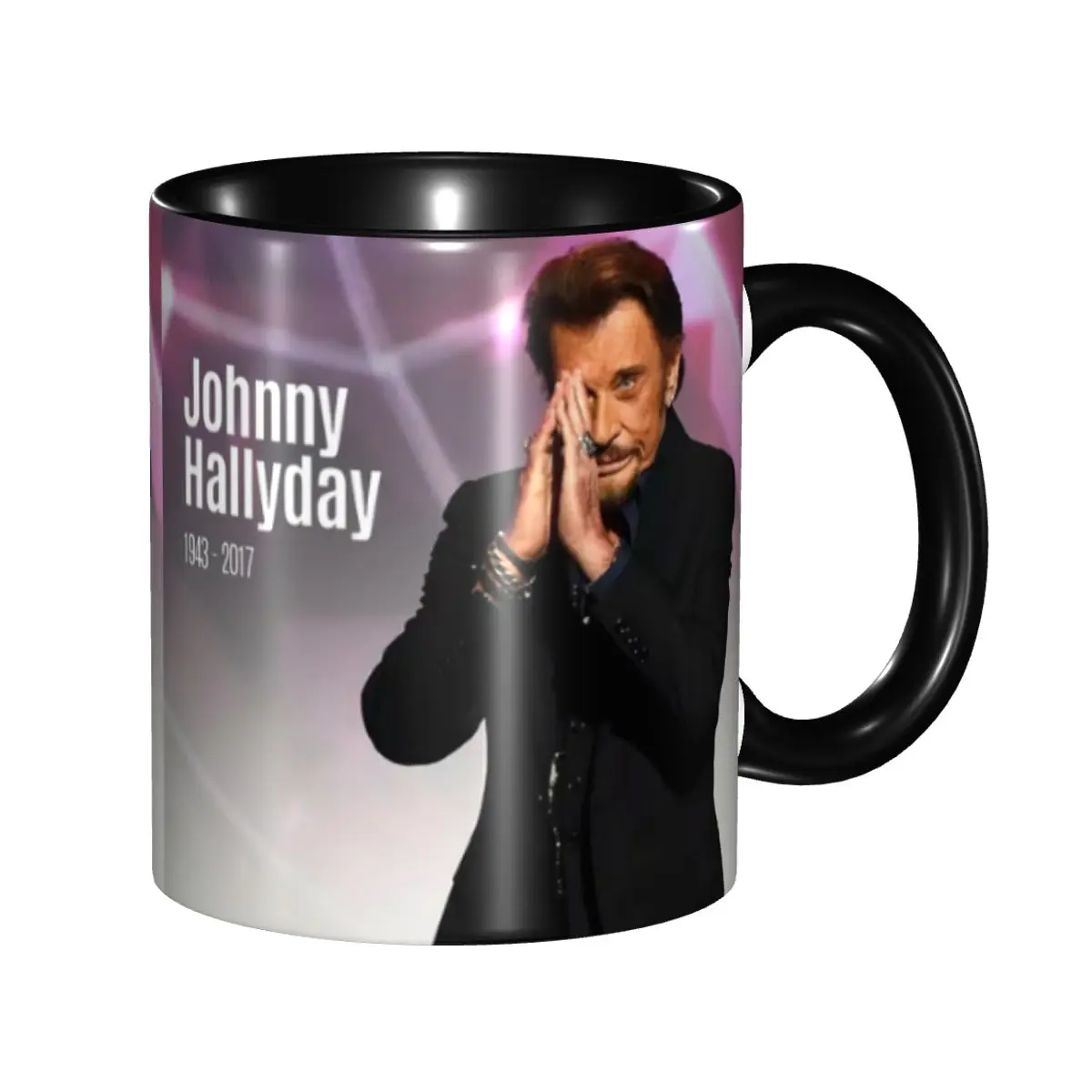 

Rock Johnny Hallyday Mug Personalized French Singer Music Coffee Ceramic Mug Creative Present