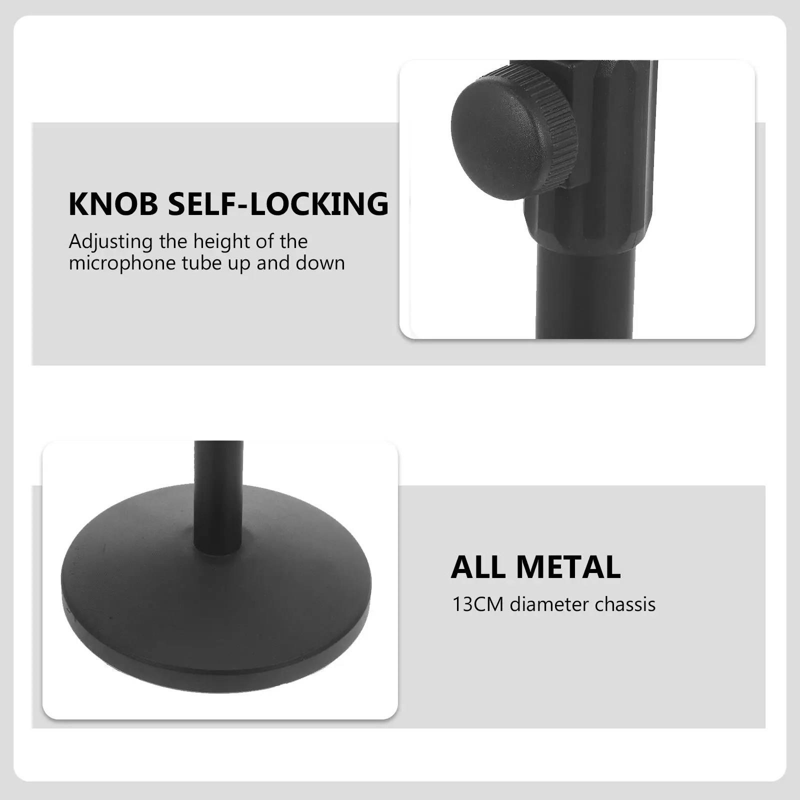 Supporto per microfono da tavolo Supporto per microfono da tavolo con braccio regolabile Base rotonda Braccio in ferro Supporto per supporto per microfono da tavolo