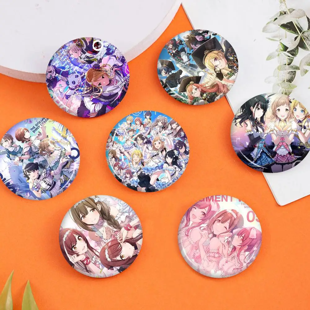 Anime The Idolmaster Shiny Colors Anime Button Pin Handmade Brooch for Clothes Cartoon Badge Backpack Decoration Jewelry