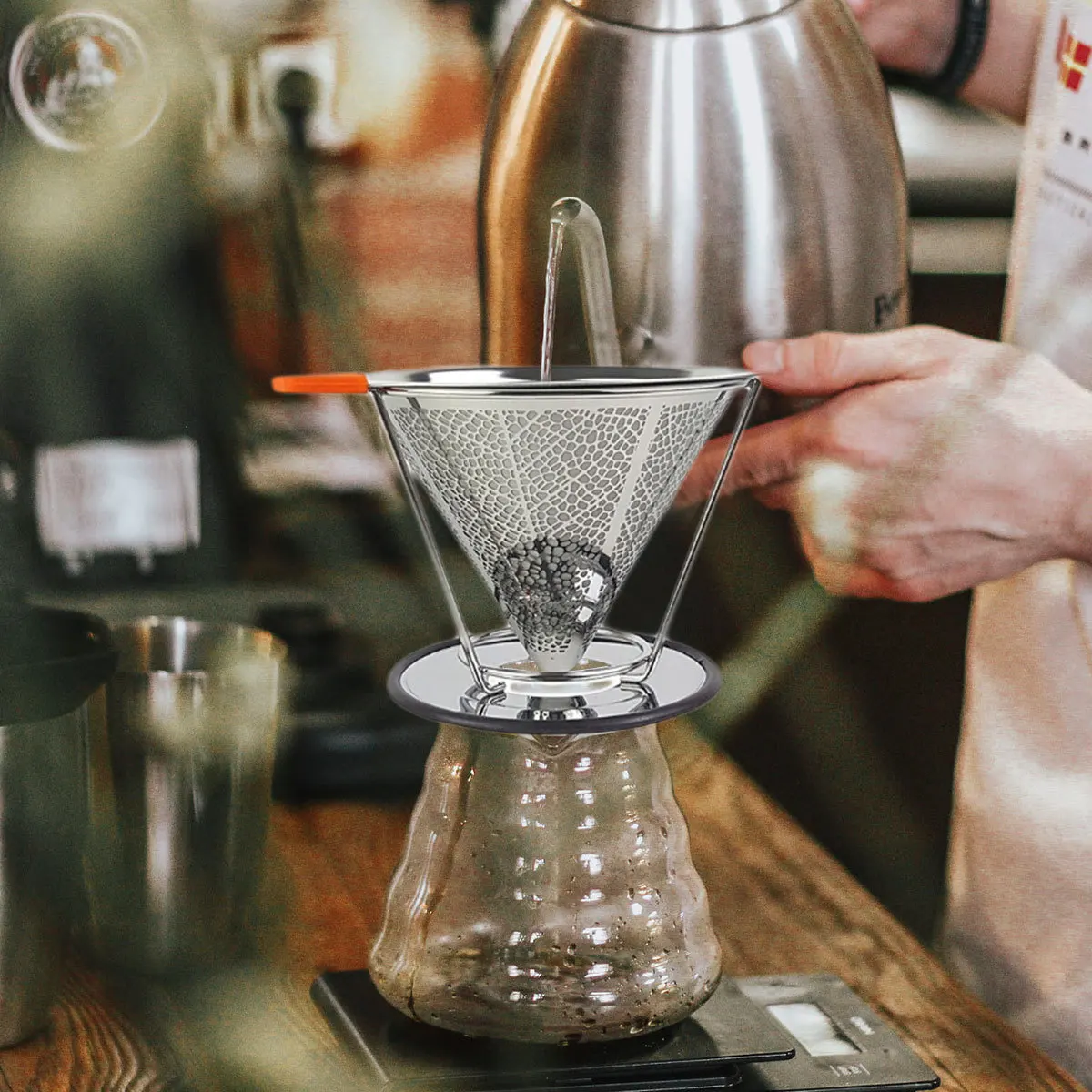 

1Pcs 125ml Stainless Steel Coffee Filter Funnel 304 Drip Kitchen Tool Easy Hold Stand Design Funnel