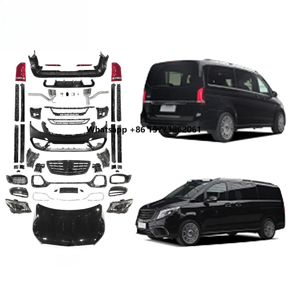 V Class W447 V700 Style Body Kit PP Full Set Facelift Upgrade Car Parts Front Bumper Rear Bumper Grille Body Parts Accessory