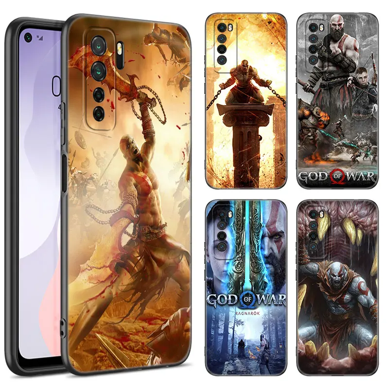 Kratos God of War Black Silicone Phone Case For Huawei Nova 11 12 Ultra 9 10 SE Pro 11E 11i 12i Y70 Plus Y60 Y61 Y71 Y72 Y90 Y91