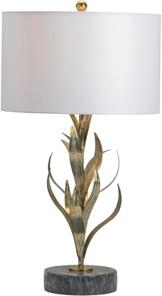 

Contemporary Free Form Leaves Table Lamp Metal Gold