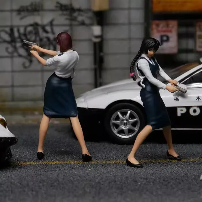 

1/43 1/64 Japanese Policewoman Model Car Figure Garage Scene Diorama Dolls Not Painted Part