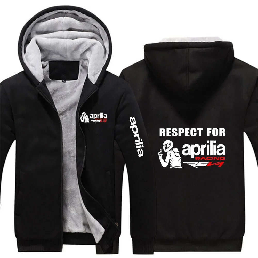 2024 Autumn Winter Men's Respect For Aprilia Racing RSV4 Logo Print Comfortable Business Casual Windproof Warm Thickened Hoodies