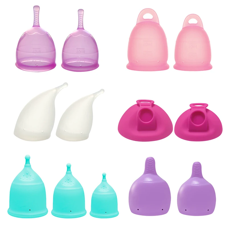 1set(S+L) Eco-Friendly Soft Silicone Reusable Menstrual Cups