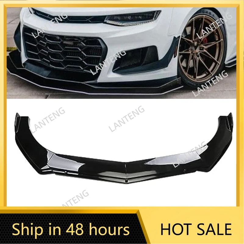 Front Bumper Splitter Lip For Camaro SS Z28 ZL1 RS Car Spoiler Diffuser Deflector Bumper Cover Body Kit Trims Protector Black