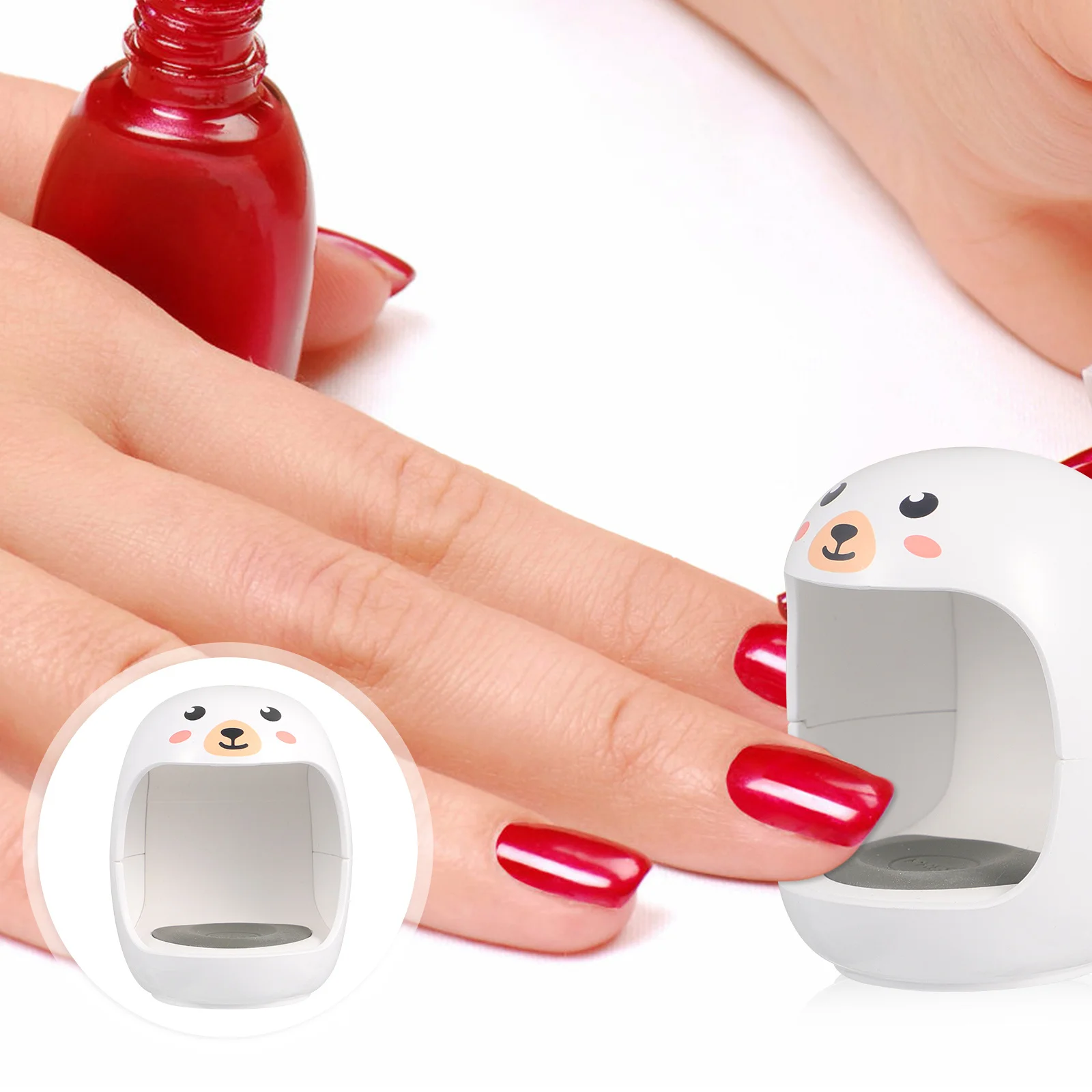 1Set Mini Lampada per unghie a LED Macchina per asciugare manicure a luce UV per tutti i gel Amanti fai da te Mini lampada per unghie bianca Asciugatura per manicure a LED