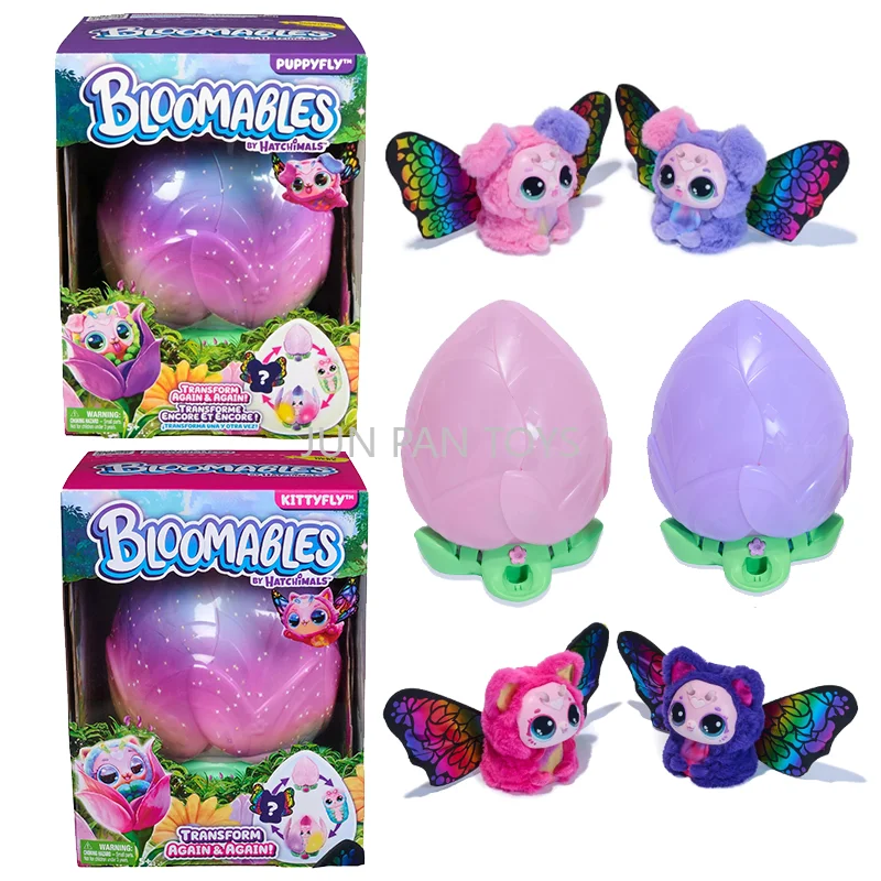 Интерактивные игрушки-сюрпризы Hatchimals Bloomables Puppyfly Kittyfly: мягкие питомцы с крыльями, двойная трансформация, подарки для детей
