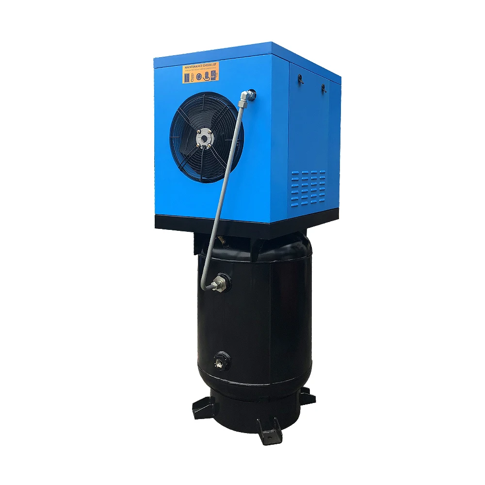 HPDMC 460V 3-Phase 10HP/7.5KW Rotary Screw Air Compressor with 40CFM/125PSI - 60 Gallon ASME Vertical Tank Industrial