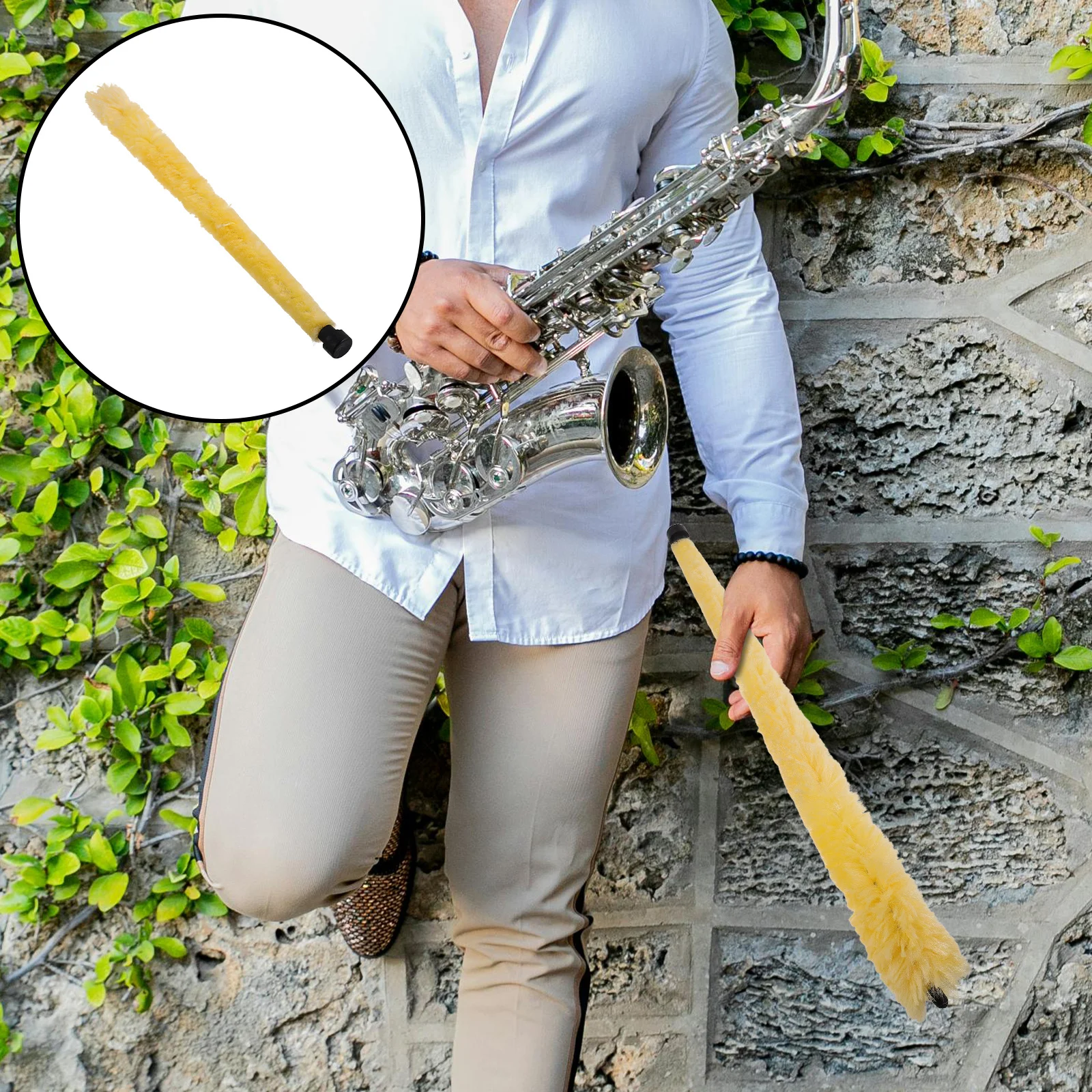 

Saxophone Cleaning Brush Long Handle Swab For Body Mouthpiece Cleaner Tenor Sax Accessories Instrument Care Kit