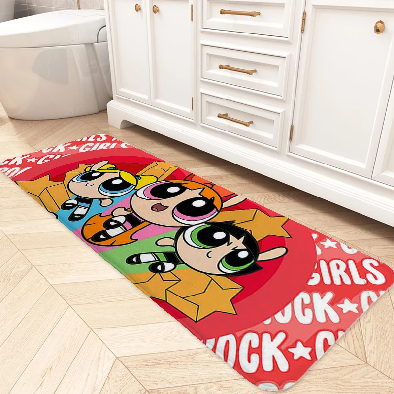 Entrance Door Doormat The D-Powerpuffs Girls Kitchen Floor Mat Bedroom Balcony Hallway Carpet Slip-resistant Bathroom Rug