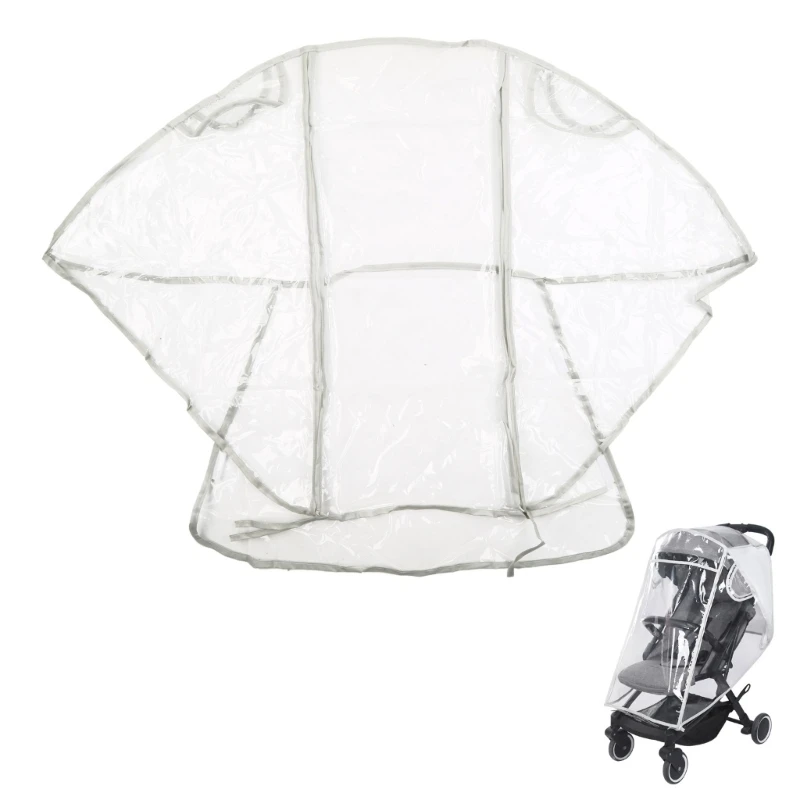 

Clear Stroller Rain Cover Protect from Wind Snow Dust Easy to Install Remove