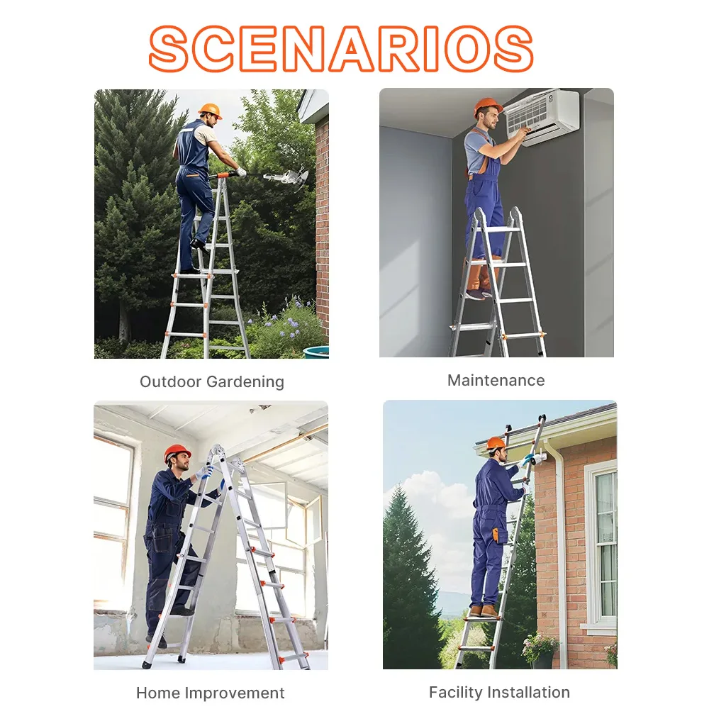 KOLLMAX New Model Telescoping Ladder a Frame 13 FT Extension Multi-Function for Homework