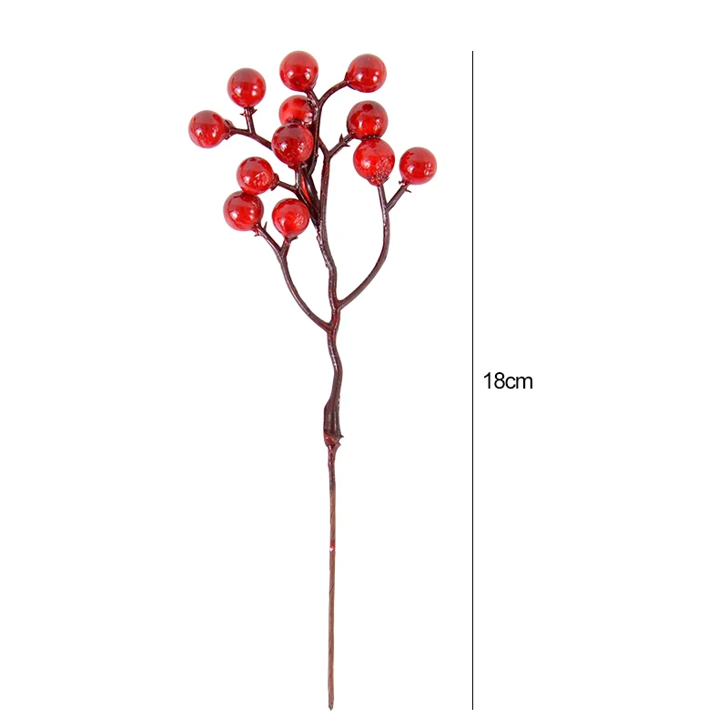 5/10pcs Christmas Red Berries Branch Artificial Flower Foam Berry Stamen Xmas Tree Home Decor DIY Christmas Wreath New Year Gift