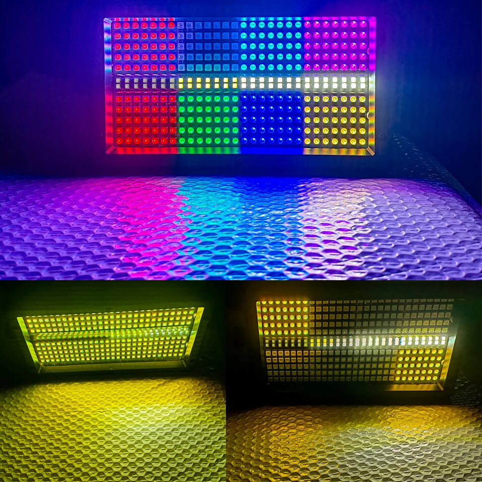 60W Mni LED Strobe Remote Control RGB 3in1 8 Partition +White 8000K 4Partition DMX Super Bright Dj Strobe Stage Lighting Effects