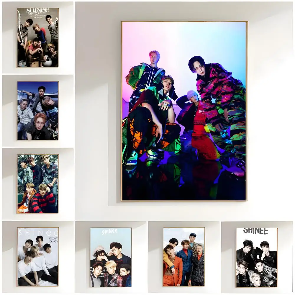 kpop group s-shinee Poster Classic Wall Art  Home Decor  Peel and Stick Unframed