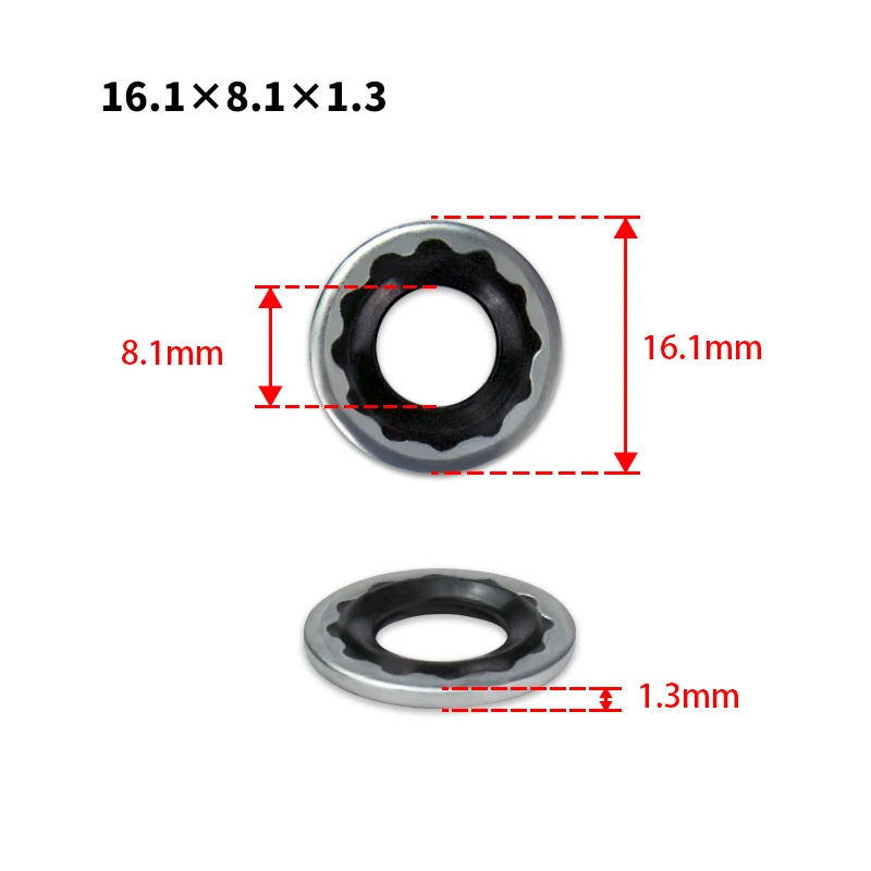 16.1 x 8.1 x 1.3 mm Compressor Seal Washer Gasket for GM General Motors Cars Air conditioner